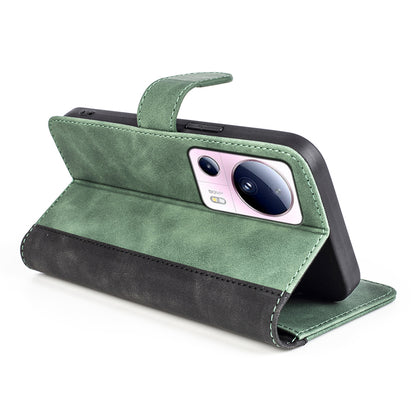 For Xiaomi 13 Lite / Civi 2 5G Dual Color Splicing Shockproof Cover Leather Wallet Stand Phone Case
