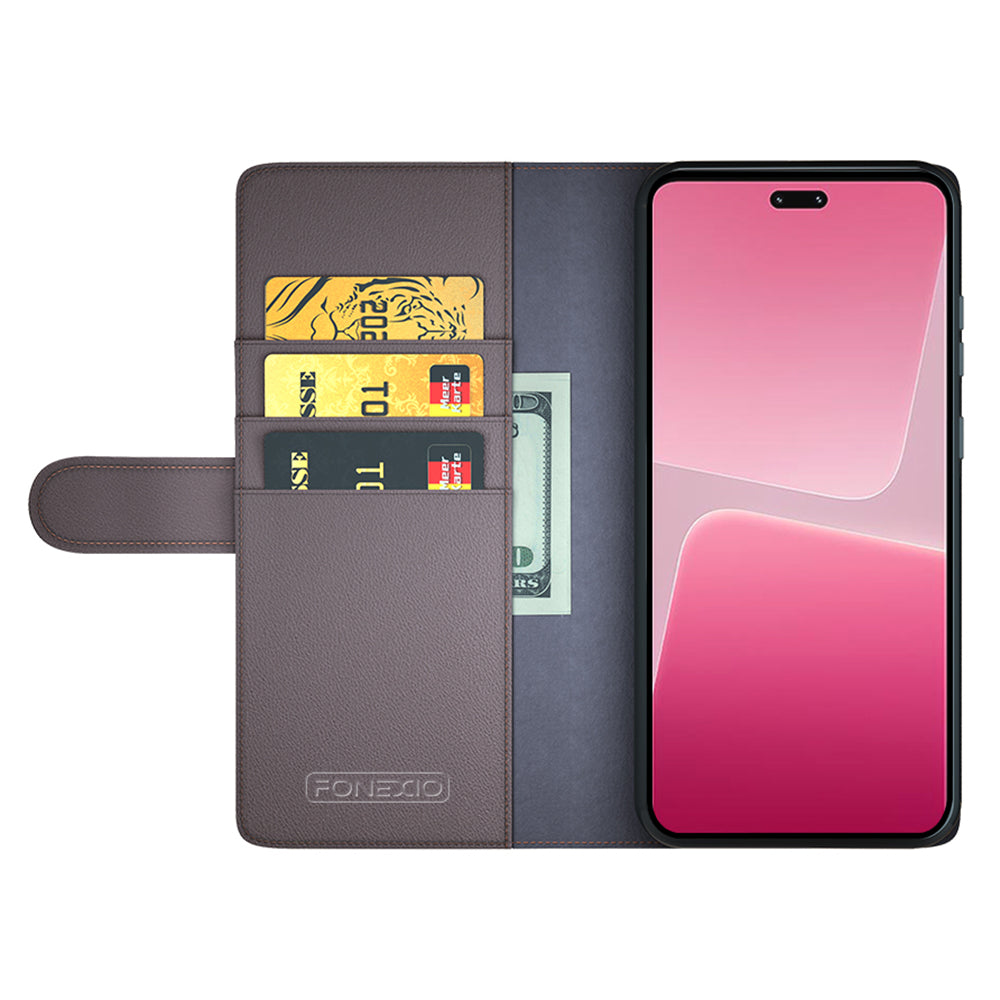 For Xiaomi 13 Lite / Civi 2 5G Flip Stand Dorp-proof Cover Genuine Cow Leather Wallet Phone Case