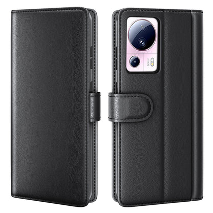 For Xiaomi 13 Lite / Civi 2 5G Flip Stand Dorp-proof Cover Genuine Cow Leather Wallet Phone Case