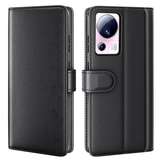 For Xiaomi 13 Lite / Civi 2 5G Flip Stand Dorp-proof Cover Genuine Cow Leather Wallet Phone Case