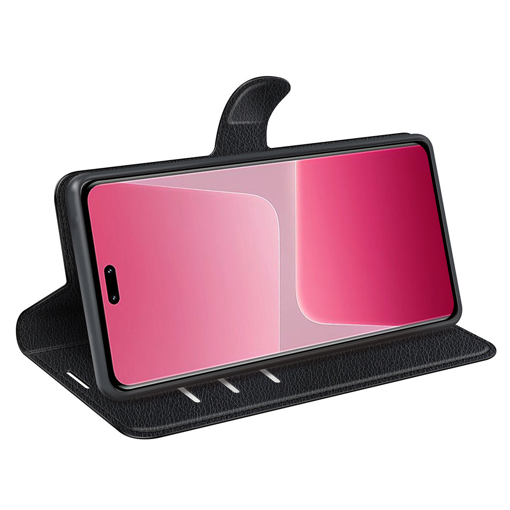 PU Leather Shell for Xiaomi 13 Lite / Civi 2 5G Litchi Texture Phone Case Wallet Stand Flip Cover