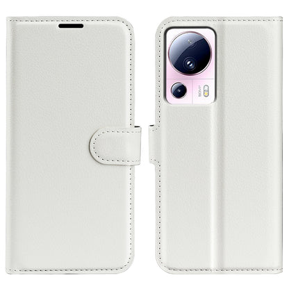 PU Leather Shell for Xiaomi 13 Lite / Civi 2 5G Litchi Texture Phone Case Wallet Stand Flip Cover