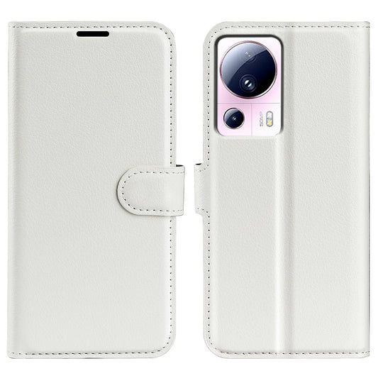 PU Leather Shell for Xiaomi 13 Lite / Civi 2 5G Litchi Texture Phone Case Wallet Stand Flip Cover