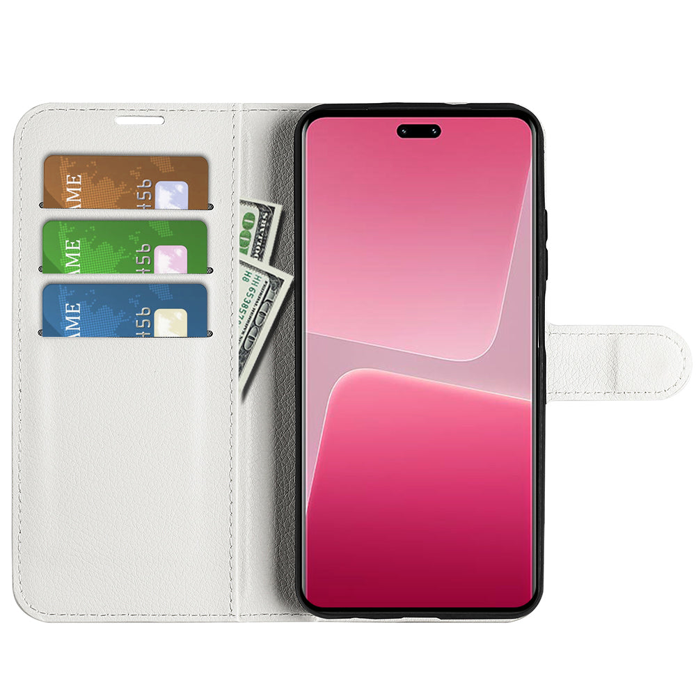 PU Leather Shell for Xiaomi 13 Lite / Civi 2 5G Litchi Texture Phone Case Wallet Stand Flip Cover