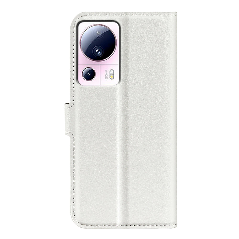 PU Leather Shell for Xiaomi 13 Lite / Civi 2 5G Litchi Texture Phone Case Wallet Stand Flip Cover