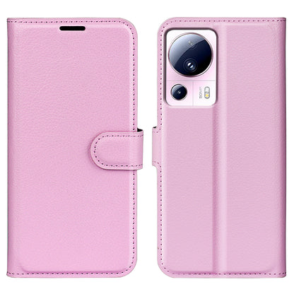 PU Leather Shell for Xiaomi 13 Lite / Civi 2 5G Litchi Texture Phone Case Wallet Stand Flip Cover