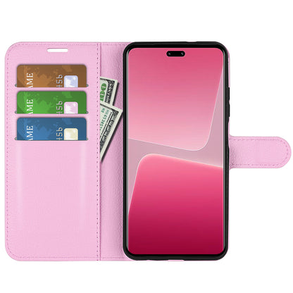 PU Leather Shell for Xiaomi 13 Lite / Civi 2 5G Litchi Texture Phone Case Wallet Stand Flip Cover