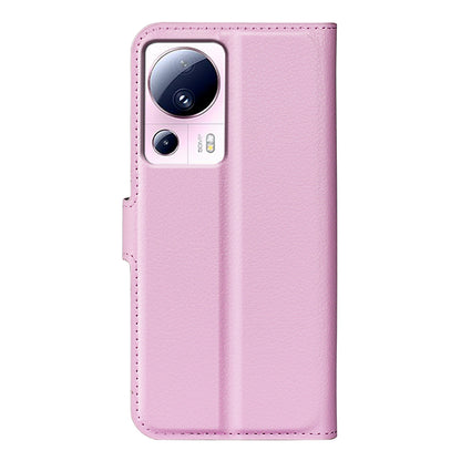 PU Leather Shell for Xiaomi 13 Lite / Civi 2 5G Litchi Texture Phone Case Wallet Stand Flip Cover