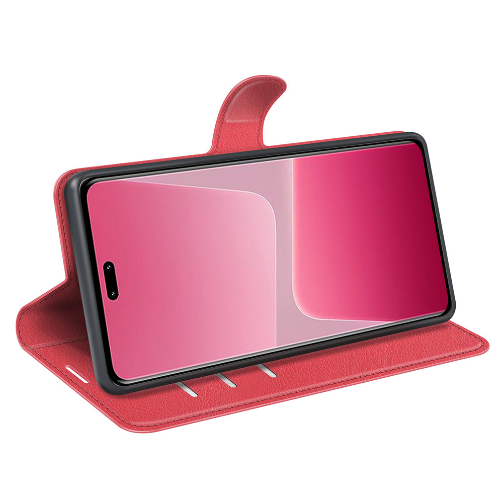 PU Leather Shell for Xiaomi 13 Lite / Civi 2 5G Litchi Texture Phone Case Wallet Stand Flip Cover