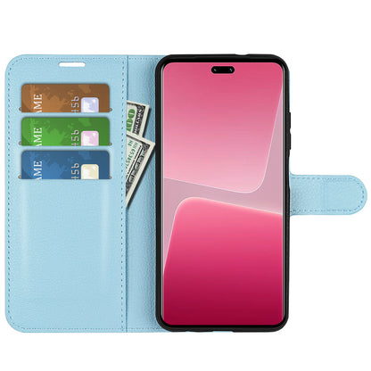 PU Leather Shell for Xiaomi 13 Lite / Civi 2 5G Litchi Texture Phone Case Wallet Stand Flip Cover