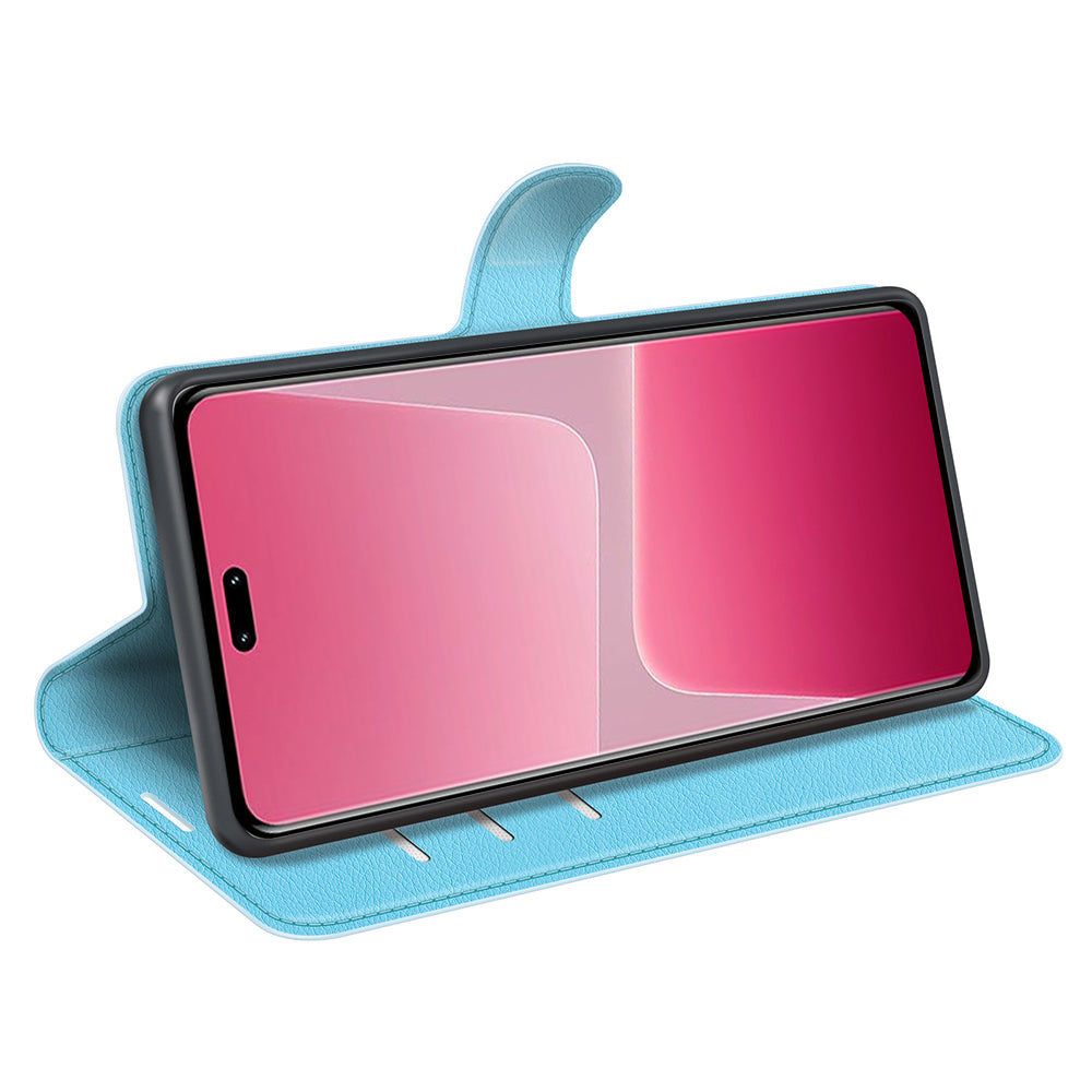 PU Leather Shell for Xiaomi 13 Lite / Civi 2 5G Litchi Texture Phone Case Wallet Stand Flip Cover