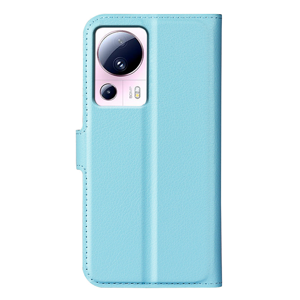 PU Leather Shell for Xiaomi 13 Lite / Civi 2 5G Litchi Texture Phone Case Wallet Stand Flip Cover