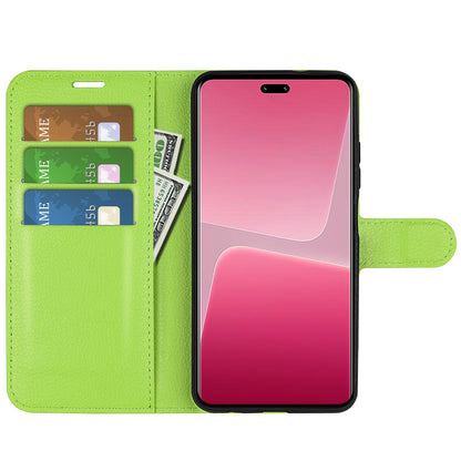 PU Leather Shell for Xiaomi 13 Lite / Civi 2 5G Litchi Texture Phone Case Wallet Stand Flip Cover