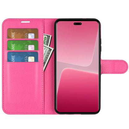 PU Leather Shell for Xiaomi 13 Lite / Civi 2 5G Litchi Texture Phone Case Wallet Stand Flip Cover