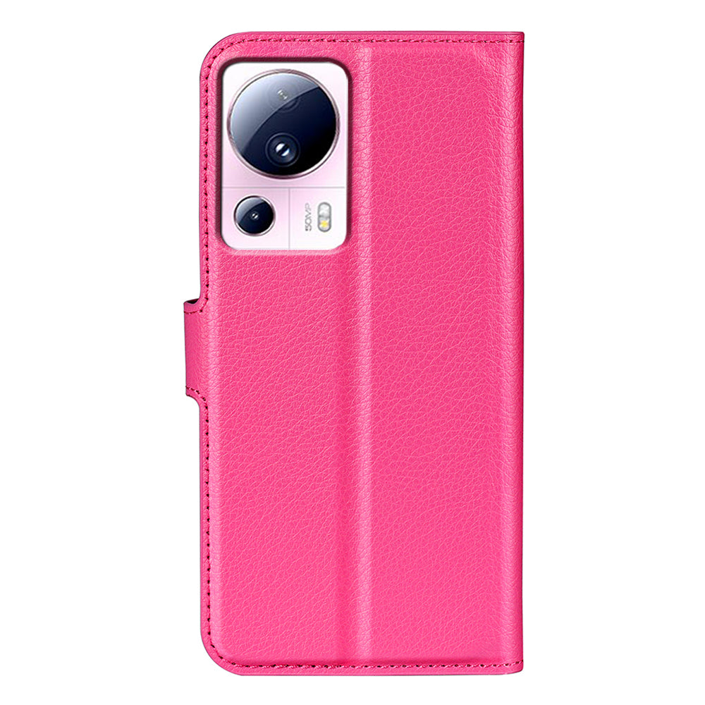 PU Leather Shell for Xiaomi 13 Lite / Civi 2 5G Litchi Texture Phone Case Wallet Stand Flip Cover