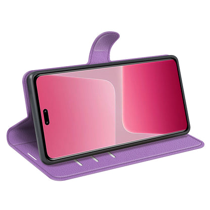 PU Leather Shell for Xiaomi 13 Lite / Civi 2 5G Litchi Texture Phone Case Wallet Stand Flip Cover