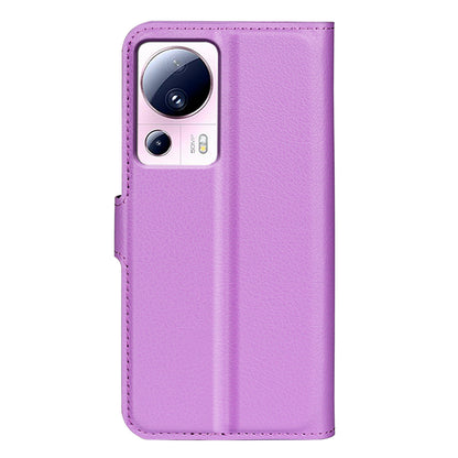 PU Leather Shell for Xiaomi 13 Lite / Civi 2 5G Litchi Texture Phone Case Wallet Stand Flip Cover