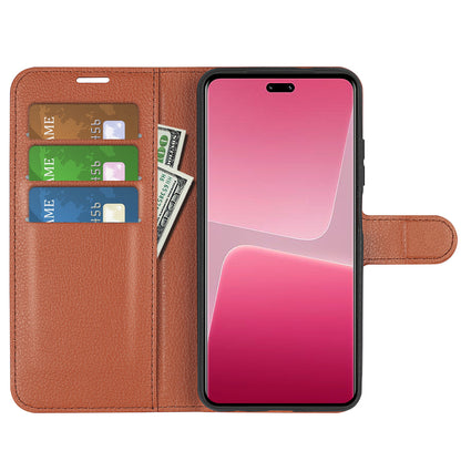 PU Leather Shell for Xiaomi 13 Lite / Civi 2 5G Litchi Texture Phone Case Wallet Stand Flip Cover