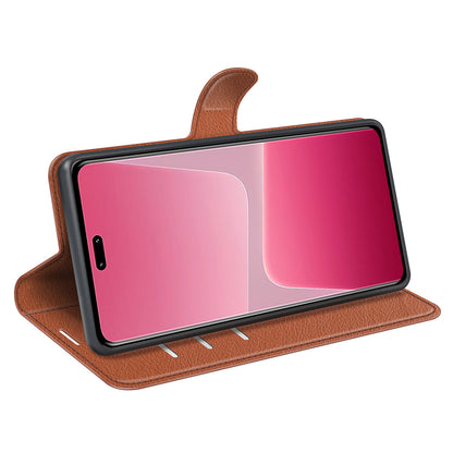 PU Leather Shell for Xiaomi 13 Lite / Civi 2 5G Litchi Texture Phone Case Wallet Stand Flip Cover