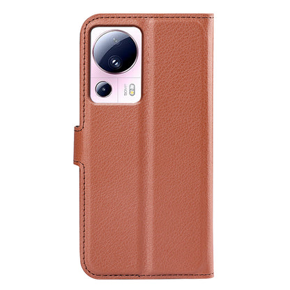 PU Leather Shell for Xiaomi 13 Lite / Civi 2 5G Litchi Texture Phone Case Wallet Stand Flip Cover
