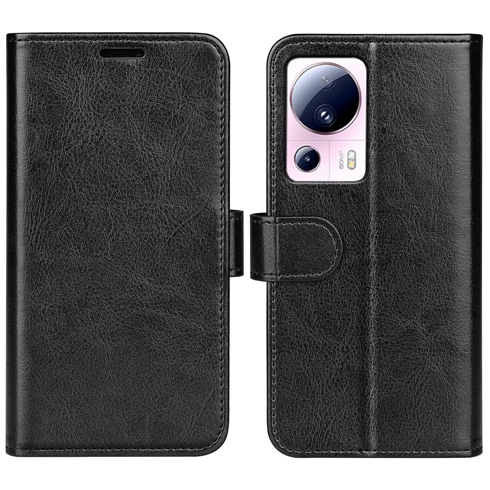 Flip Cover for Xiaomi 13 Lite / Civi 2 5G PU Leather Wallet Crazy Horse Texture Stand Phone Case