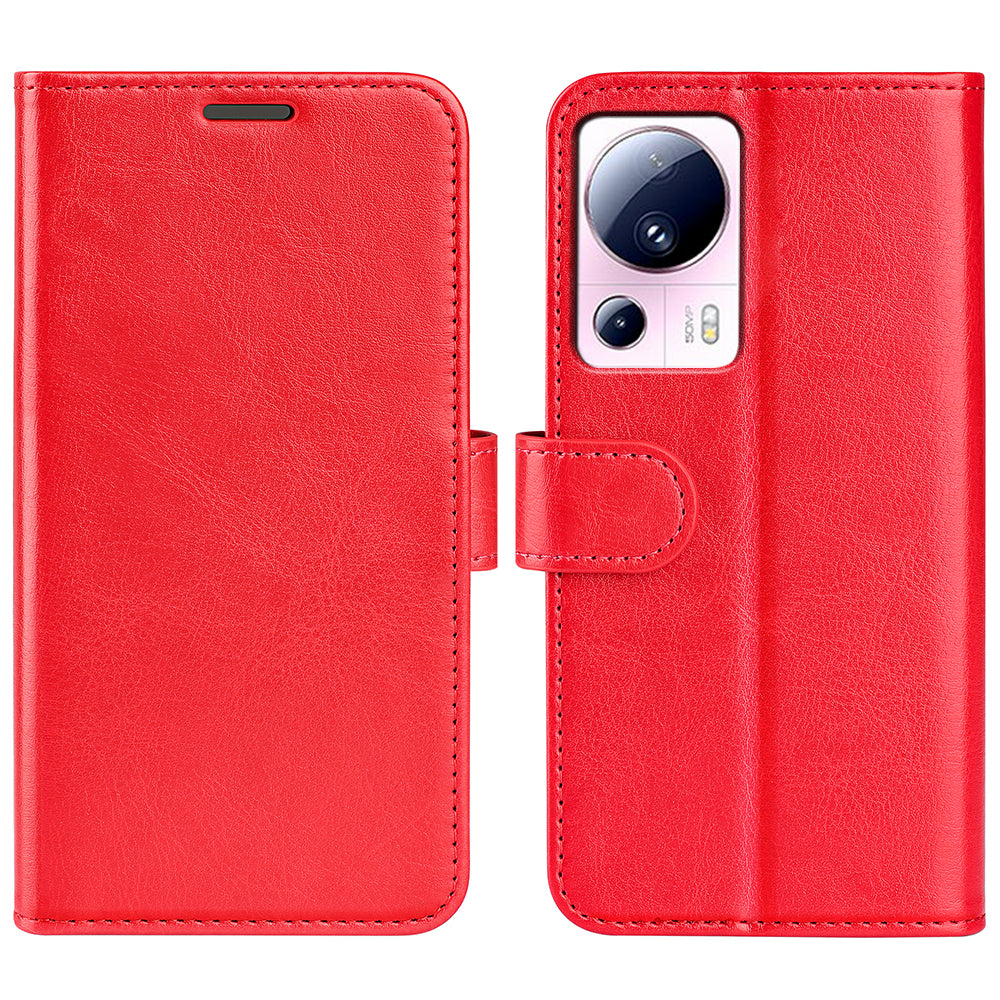 Flip Cover for Xiaomi 13 Lite / Civi 2 5G PU Leather Wallet Crazy Horse Texture Stand Phone Case