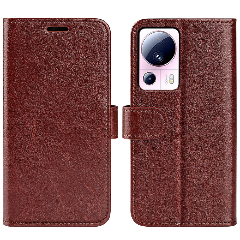 Flip Cover for Xiaomi 13 Lite / Civi 2 5G PU Leather Wallet Crazy Horse Texture Stand Phone Case