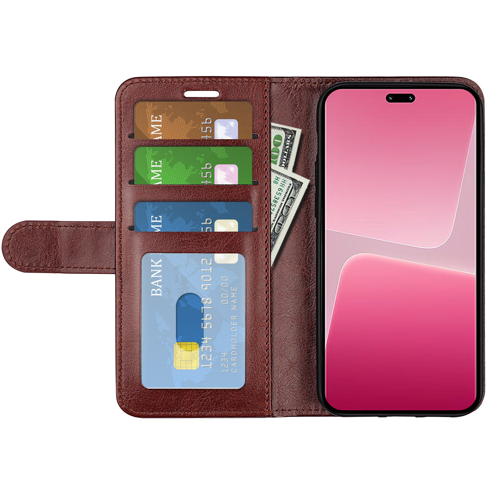 Flip Cover for Xiaomi 13 Lite / Civi 2 5G PU Leather Wallet Crazy Horse Texture Stand Phone Case
