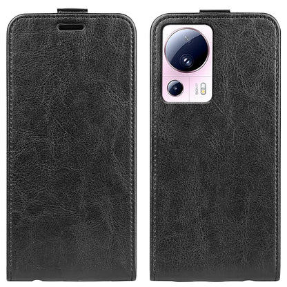 For Xiaomi 13 Lite / Civi 2 5G Card Holder Vertical Flip Phone Case Crazy Horse Texture PU Leather Cover