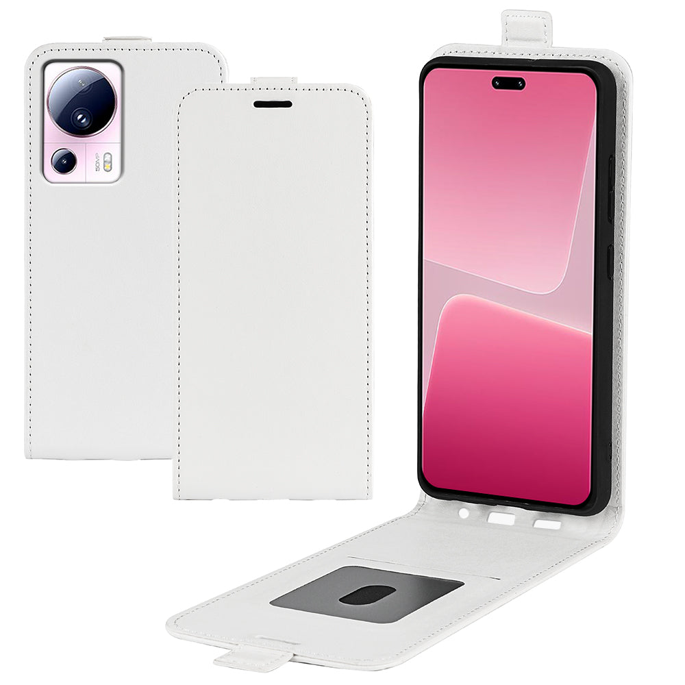 For Xiaomi 13 Lite / Civi 2 5G Card Holder Vertical Flip Phone Case Crazy Horse Texture PU Leather Cover