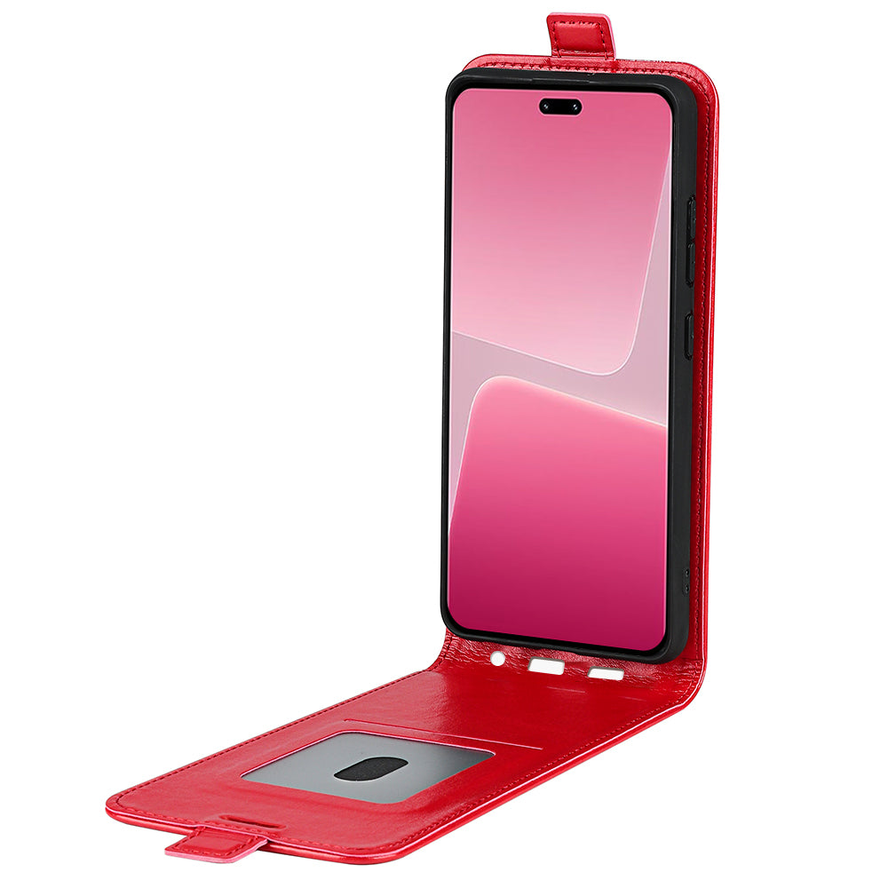 For Xiaomi 13 Lite / Civi 2 5G Card Holder Vertical Flip Phone Case Crazy Horse Texture PU Leather Cover