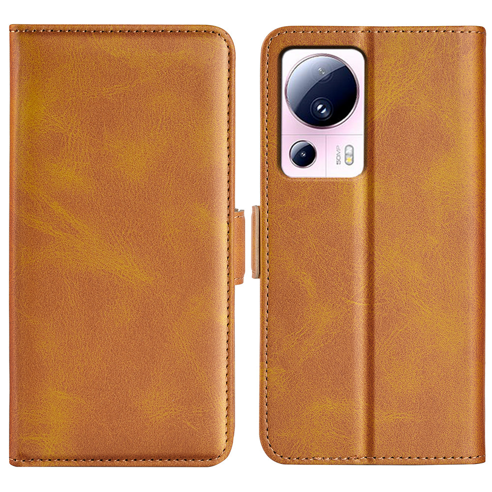 For Xiaomi 13 Lite / Civi 2 5G Calf Texture Cell Phone Cover Stand Wallet PU Leather Phone Case