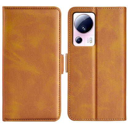 For Xiaomi 13 Lite / Civi 2 5G Calf Texture Cell Phone Cover Stand Wallet PU Leather Phone Case
