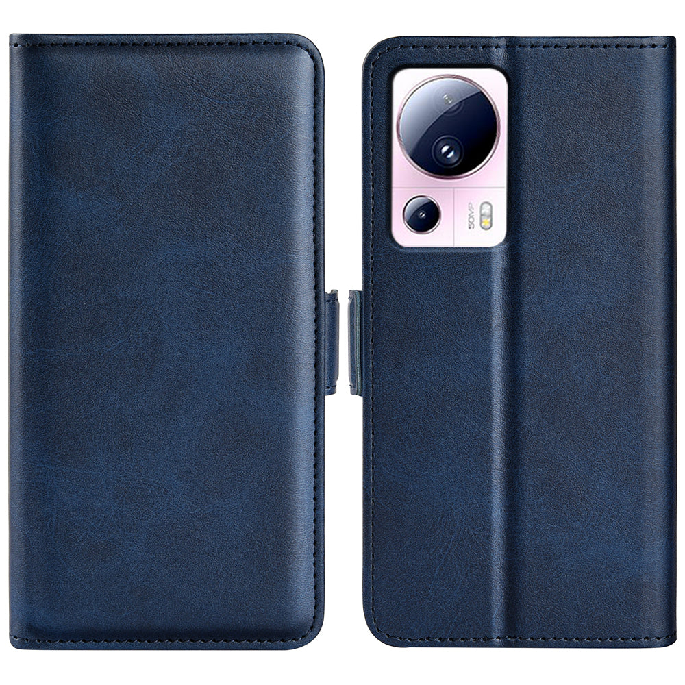 For Xiaomi 13 Lite / Civi 2 5G Calf Texture Cell Phone Cover Stand Wallet PU Leather Phone Case