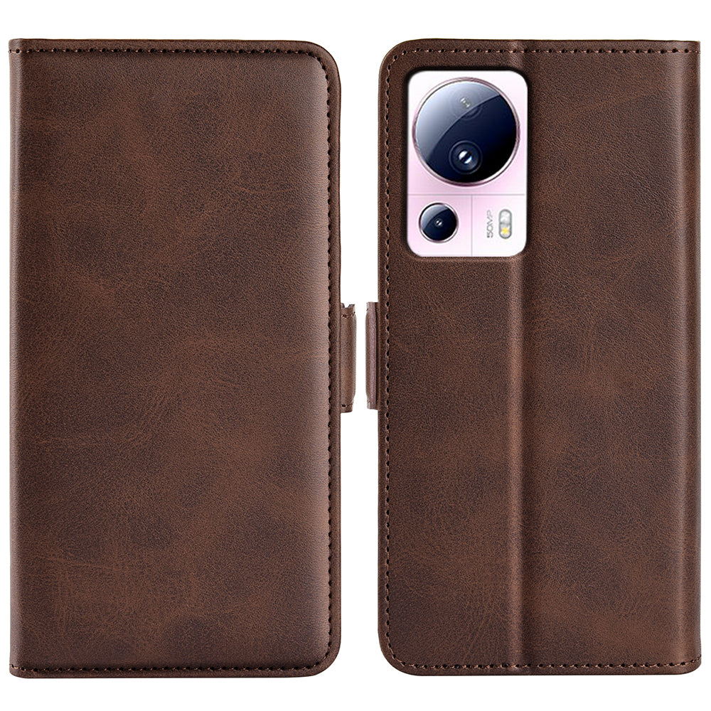 For Xiaomi 13 Lite / Civi 2 5G Calf Texture Cell Phone Cover Stand Wallet PU Leather Phone Case