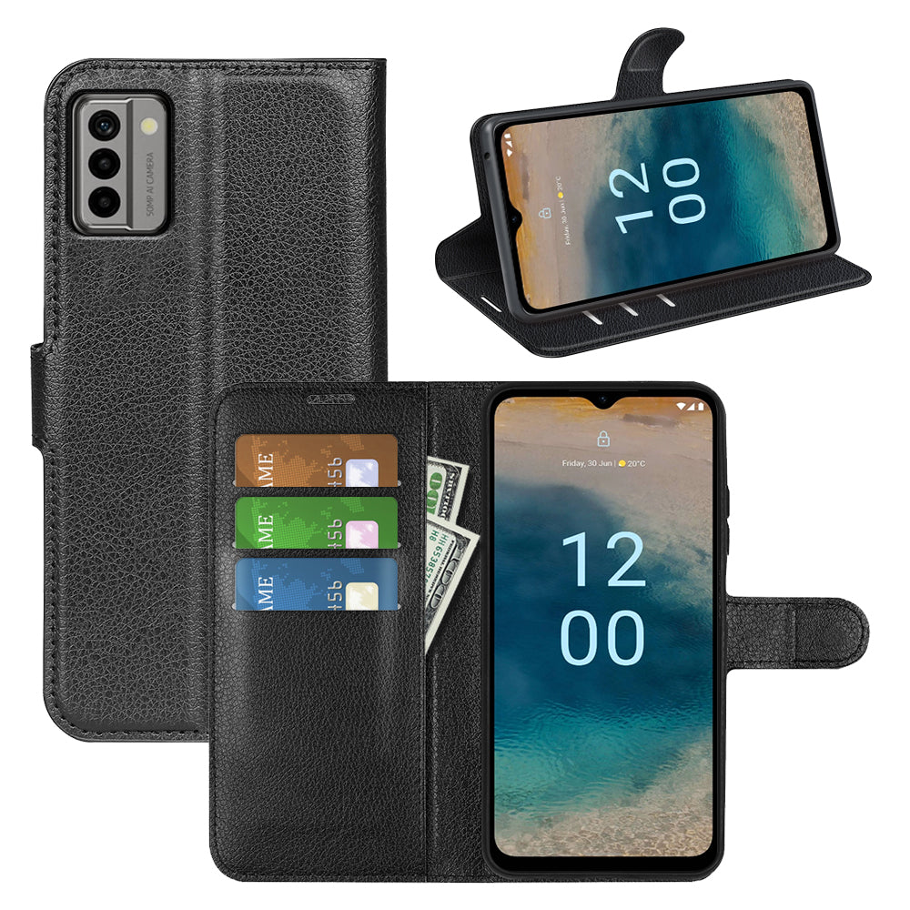 PU Leather Shell for Nokia G22 Anti-scratch Litchi Texture Phone Case Wallet Stand Flip Cover