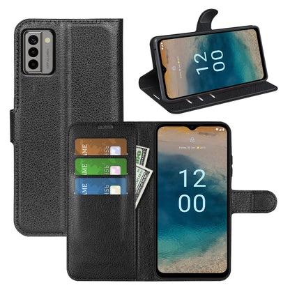 PU Leather Shell for Nokia G22 Anti-scratch Litchi Texture Phone Case Wallet Stand Flip Cover