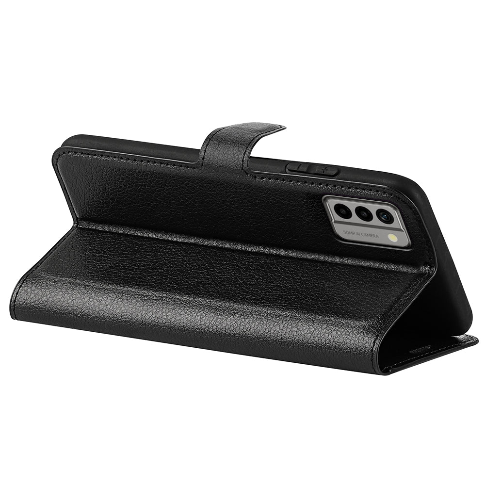 PU Leather Shell for Nokia G22 Anti-scratch Litchi Texture Phone Case Wallet Stand Flip Cover