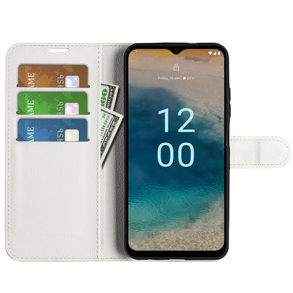 PU Leather Shell for Nokia G22 Anti-scratch Litchi Texture Phone Case Wallet Stand Flip Cover