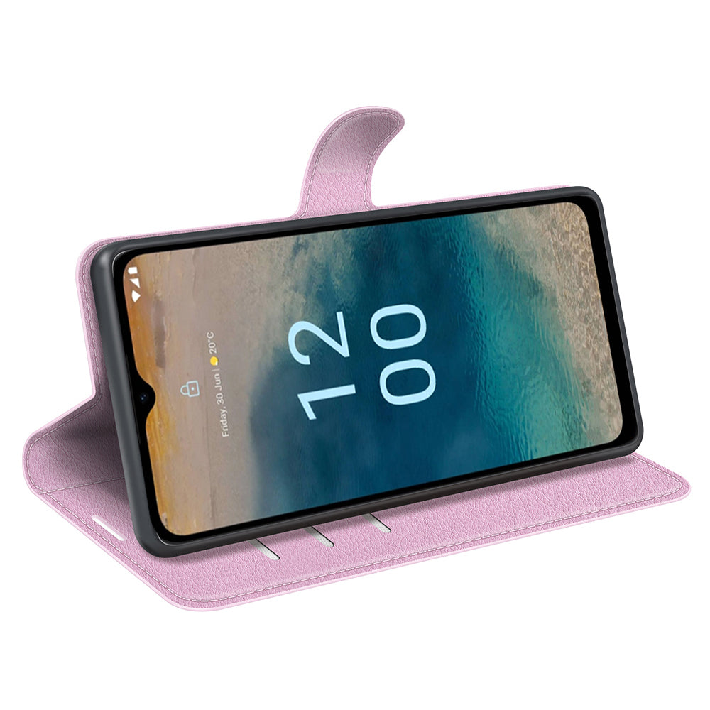 PU Leather Shell for Nokia G22 Anti-scratch Litchi Texture Phone Case Wallet Stand Flip Cover