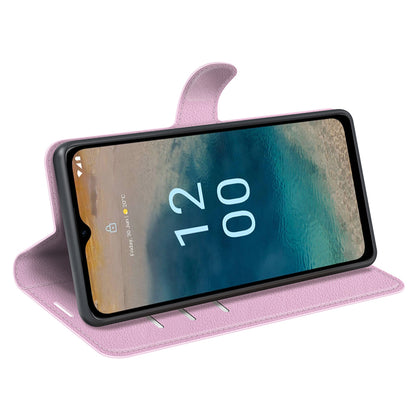 PU Leather Shell for Nokia G22 Anti-scratch Litchi Texture Phone Case Wallet Stand Flip Cover