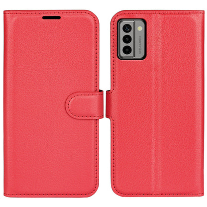 PU Leather Shell for Nokia G22 Anti-scratch Litchi Texture Phone Case Wallet Stand Flip Cover