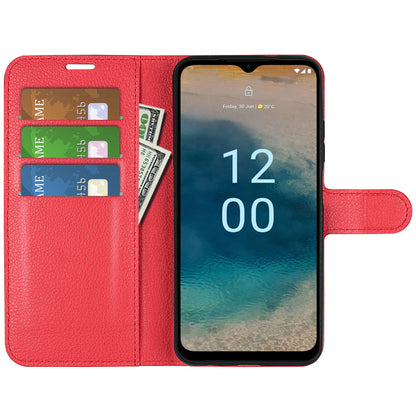 PU Leather Shell for Nokia G22 Anti-scratch Litchi Texture Phone Case Wallet Stand Flip Cover