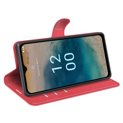 PU Leather Shell for Nokia G22 Anti-scratch Litchi Texture Phone Case Wallet Stand Flip Cover