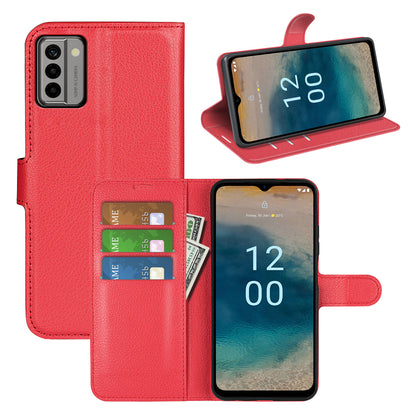 PU Leather Shell for Nokia G22 Anti-scratch Litchi Texture Phone Case Wallet Stand Flip Cover