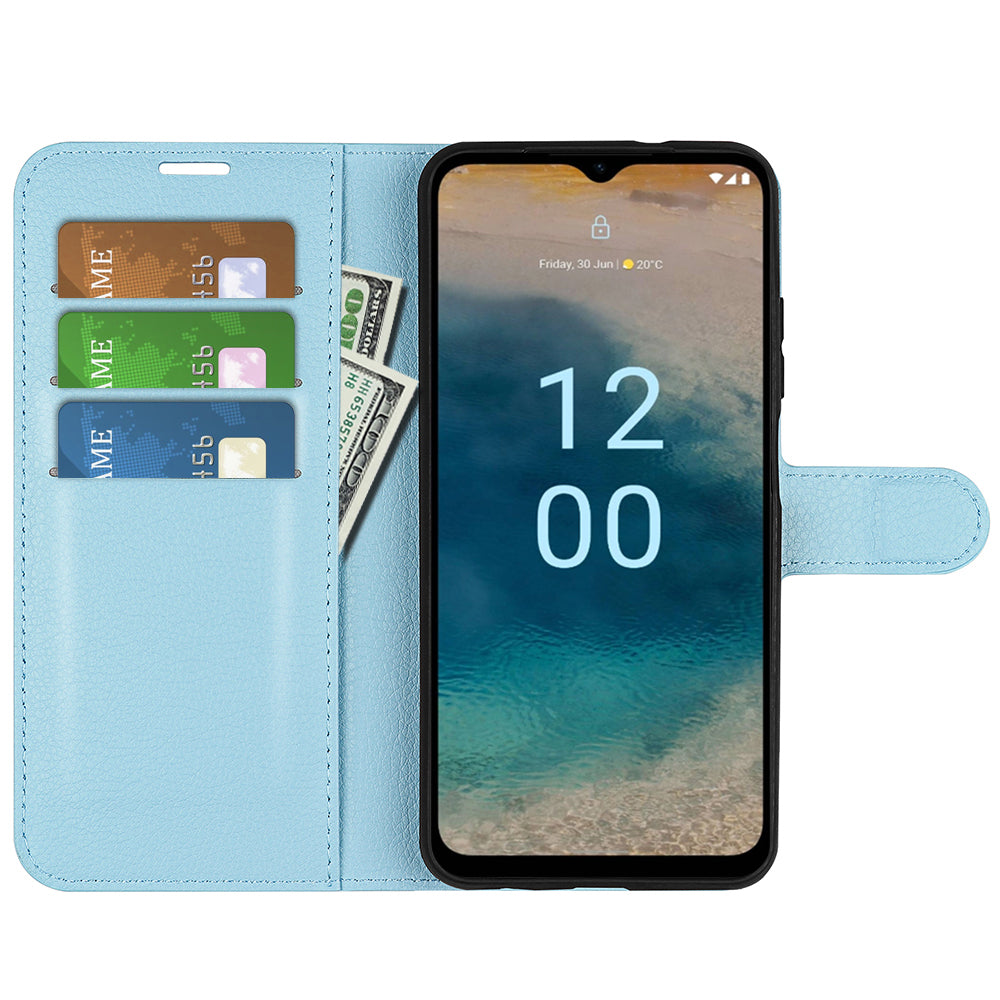PU Leather Shell for Nokia G22 Anti-scratch Litchi Texture Phone Case Wallet Stand Flip Cover