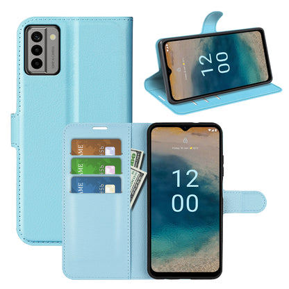 PU Leather Shell for Nokia G22 Anti-scratch Litchi Texture Phone Case Wallet Stand Flip Cover