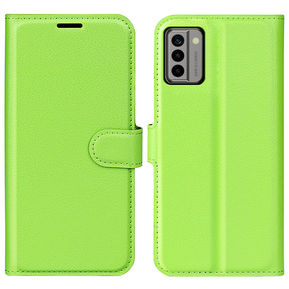 PU Leather Shell for Nokia G22 Anti-scratch Litchi Texture Phone Case Wallet Stand Flip Cover