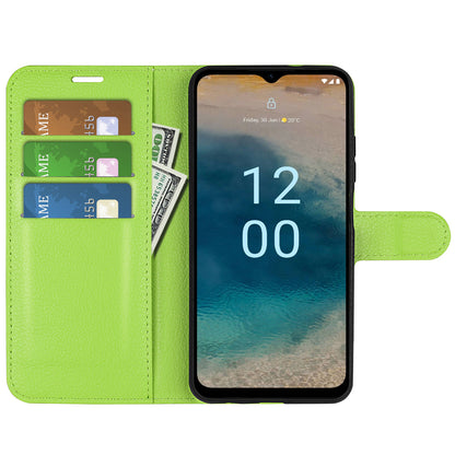 PU Leather Shell for Nokia G22 Anti-scratch Litchi Texture Phone Case Wallet Stand Flip Cover
