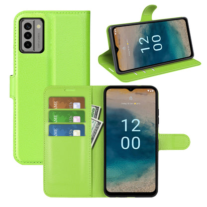 PU Leather Shell for Nokia G22 Anti-scratch Litchi Texture Phone Case Wallet Stand Flip Cover